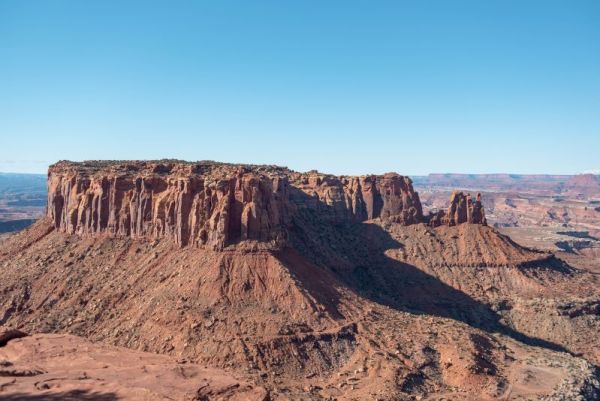 rock mesa in desert landscape