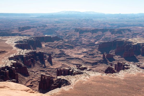 White Rim Canyon Overlook in Canyonlands National Park, Utah in the desert