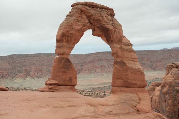 delicate arch at sunrise in Arches