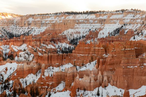 Bryce Canyon in Winter at sunset