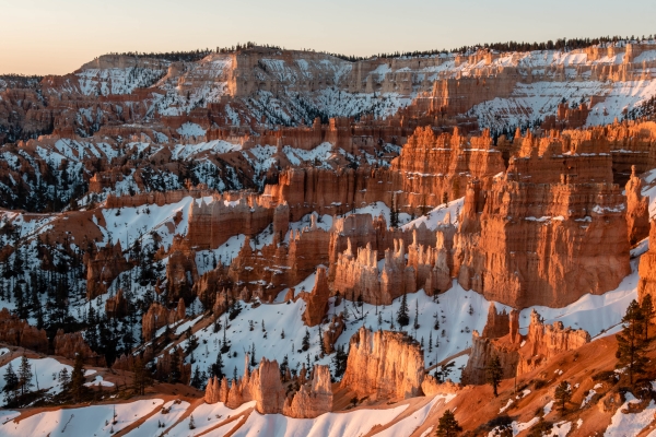 view of bryce canyon at sunrise