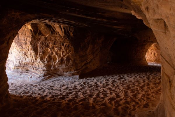 cave with sand near Moqui Cave