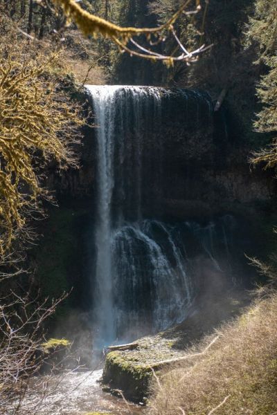 Middle North Falls in Oregon in rainforest