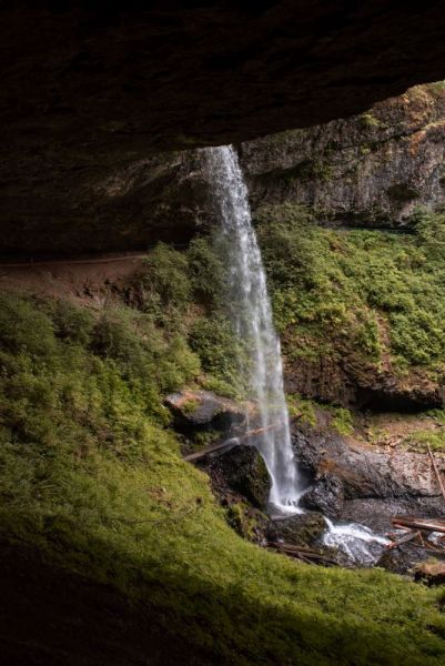 North Falls in Oregon from the cave behind the waterfall