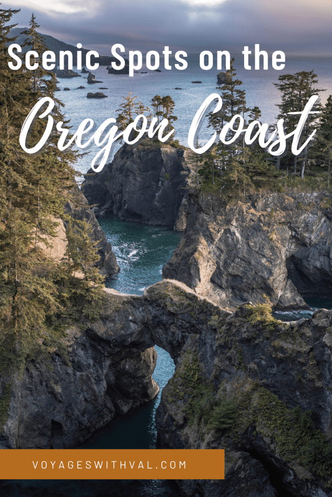 Scenic Spots on the Oregon Coast with a photo of Samuel H Boardman and the Natural Bridges