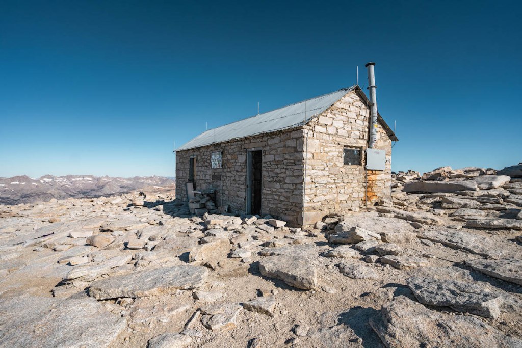 stone shelter at the summit of Mount Whitney