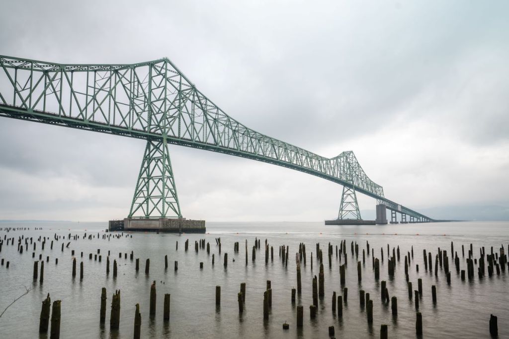 Astoria-Megler Bridge viewed from the boardwalk on the Riverwalk