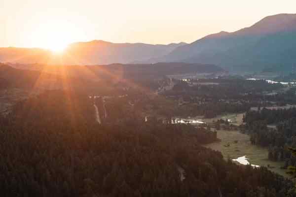 view at sunrise from Beacon Rock near Portland