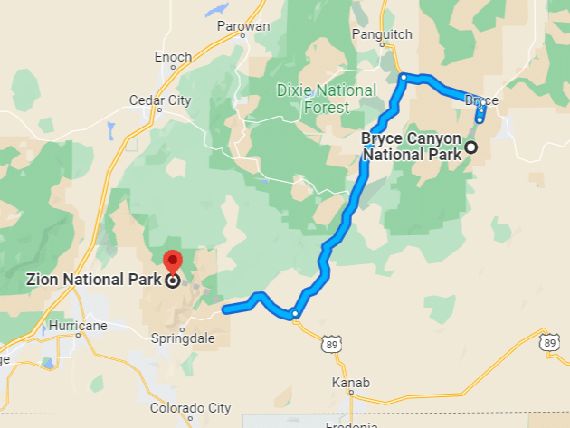 Bryce Canyon to Zion National Park