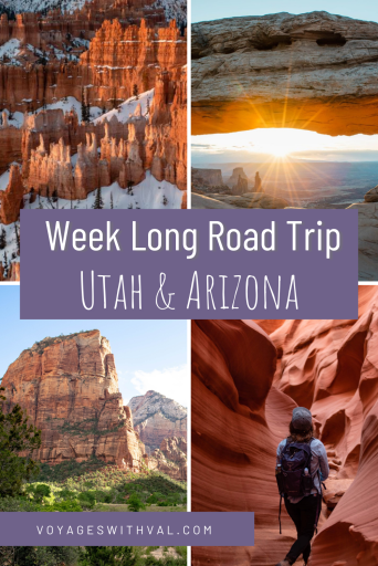 one week Utah and Arizona southwest road trip itinerary