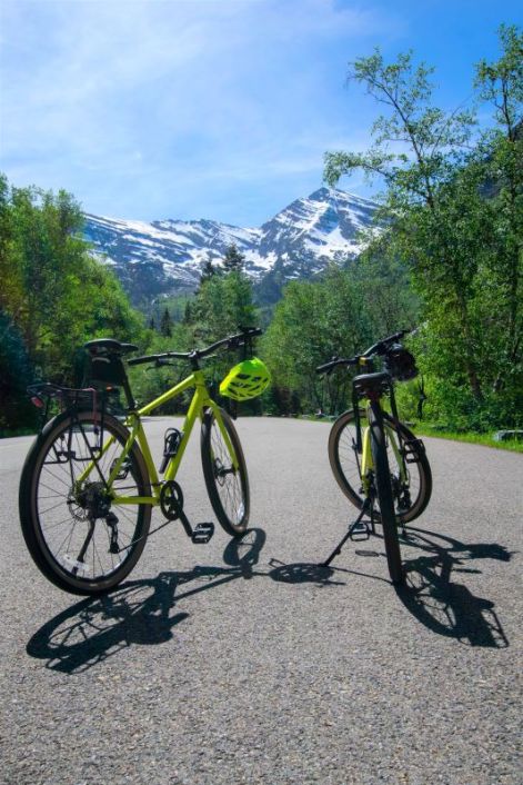 Bikes in Glacier National Park on Going to the Sun Road