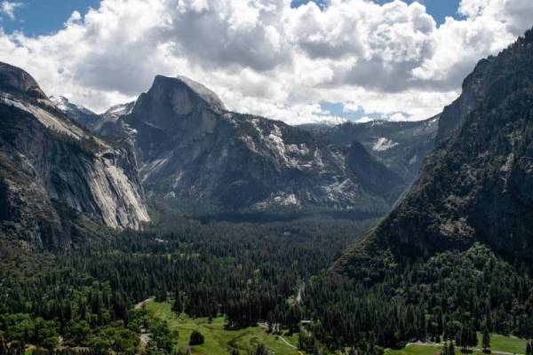 View of Yosemite Valley and Half Dome from Columbia Rock