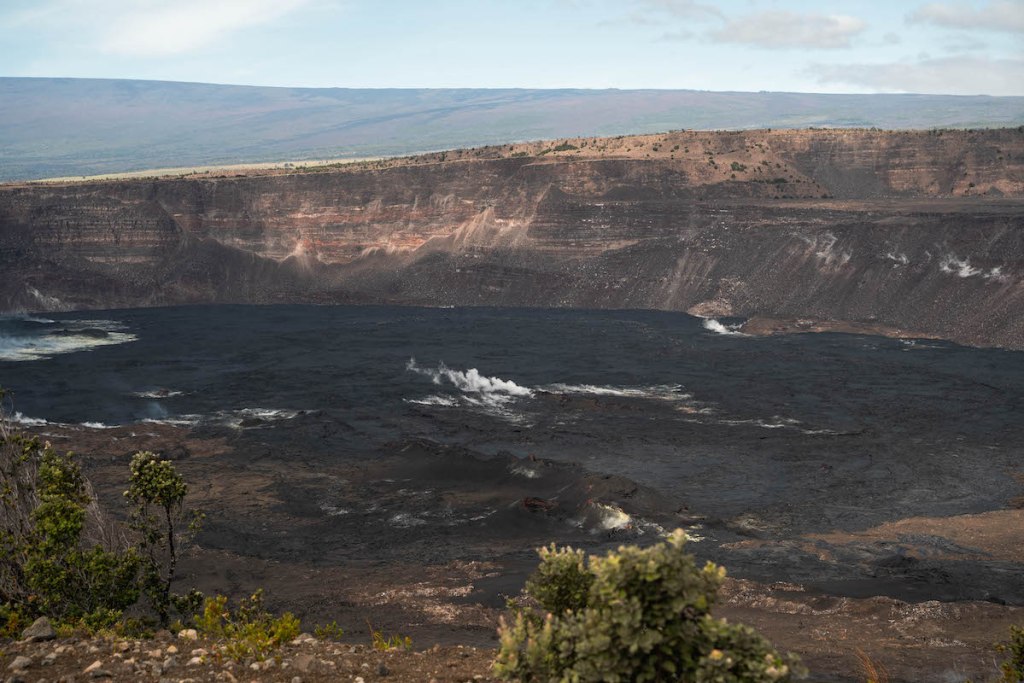 Kīlauea crater steaming in Hawaii Volcanoes National Park