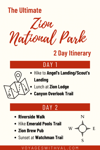 the ultimate Zion National Park 2 day itinerary