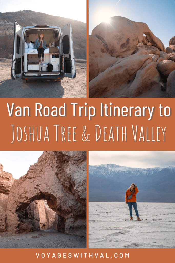 Campervan road trip itinerary to joshua tree and death valley