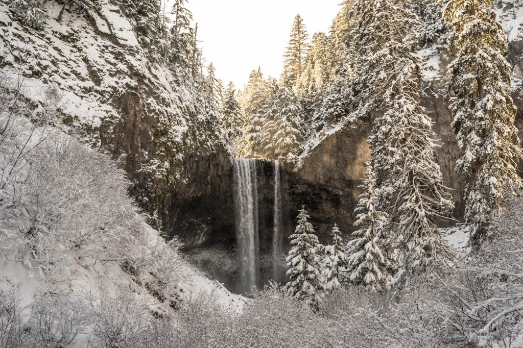 snowshoe to Tamanawas Falls in winter