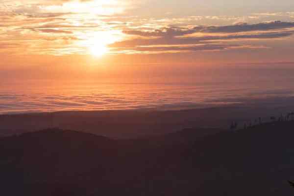 cloud inversion at sunrise over the Puget Sound 