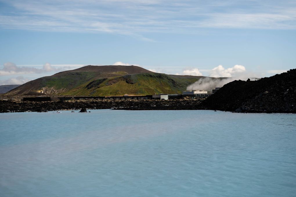 The blue water right outside the Blue Lagoon