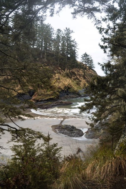 view of deadman's cove in cape disappointment