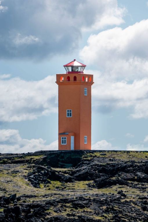 Svörtuloft Lighthouse bright orange lighthouse