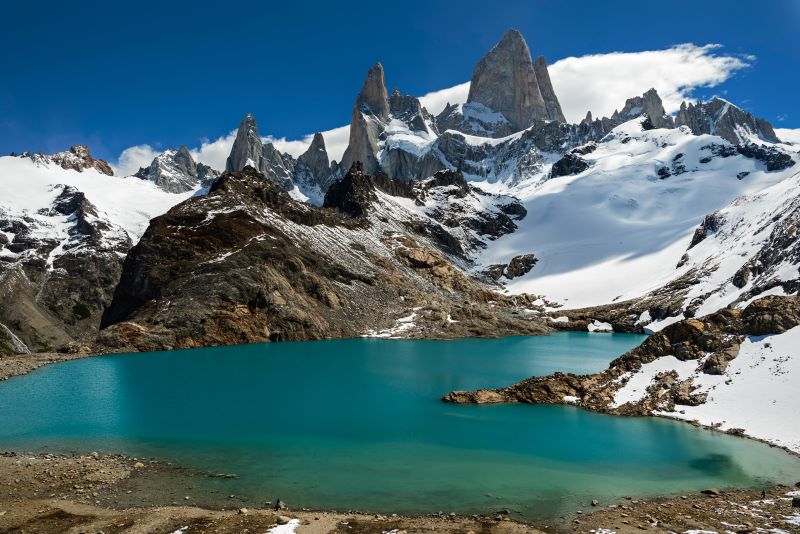 mountain lake and mountains in Patagonia