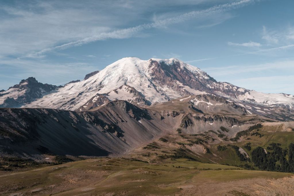 Mount Rainier National Park at Sunrise hiking