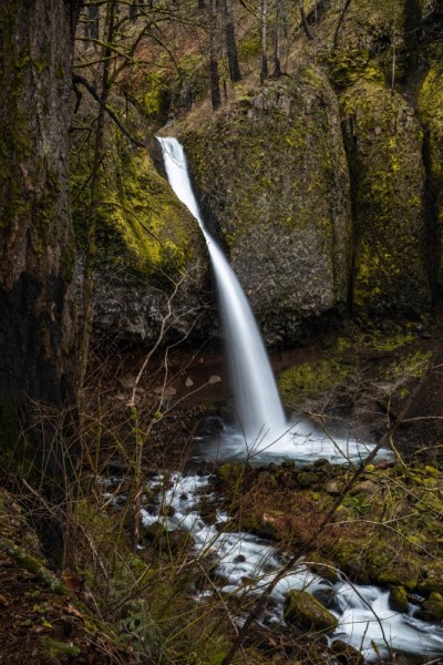 Ponytail falls in the columbia river gorge